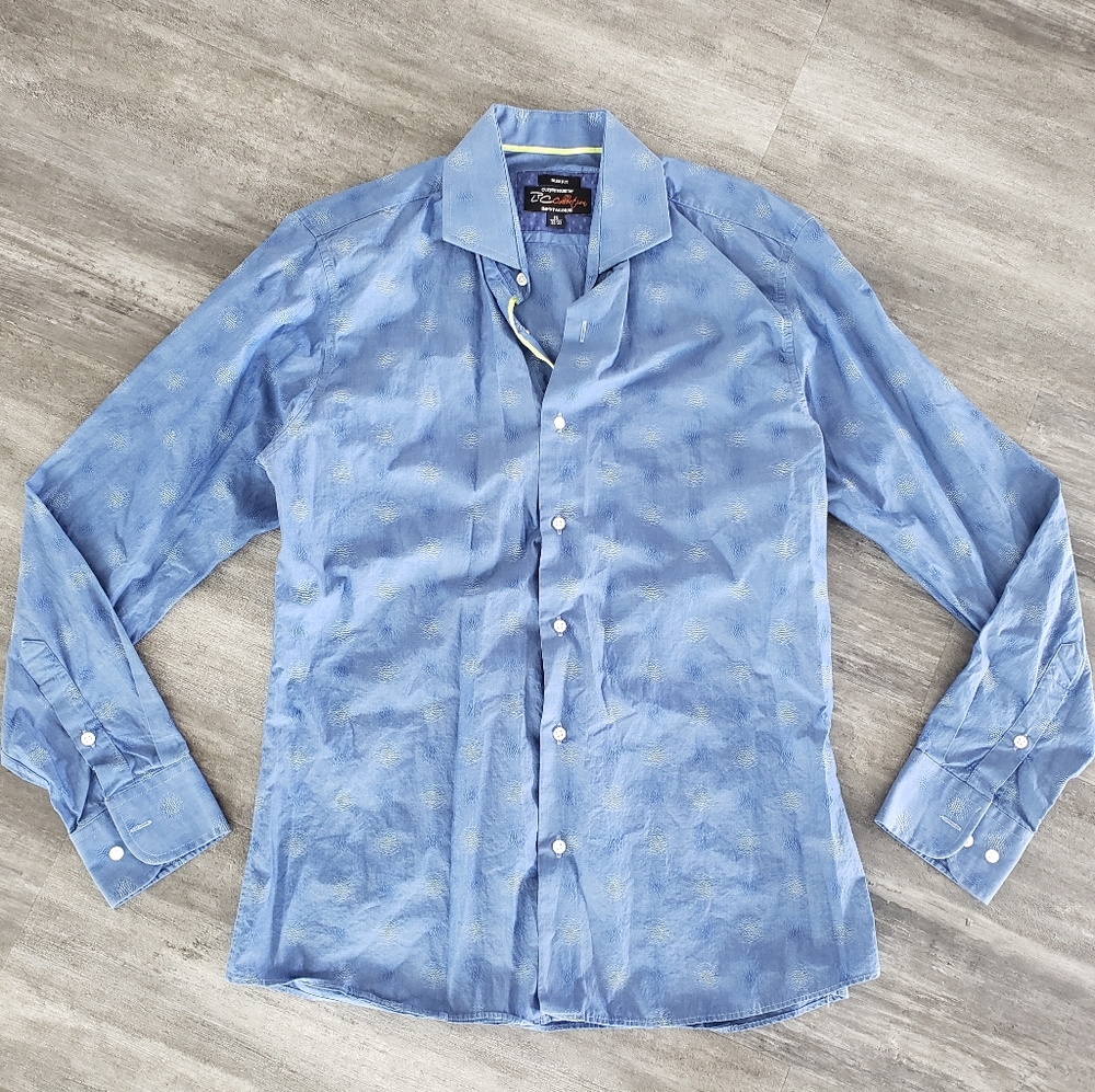 Blue Detailed LPC Dressy Button Down